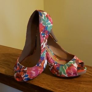 Multi color flower heels